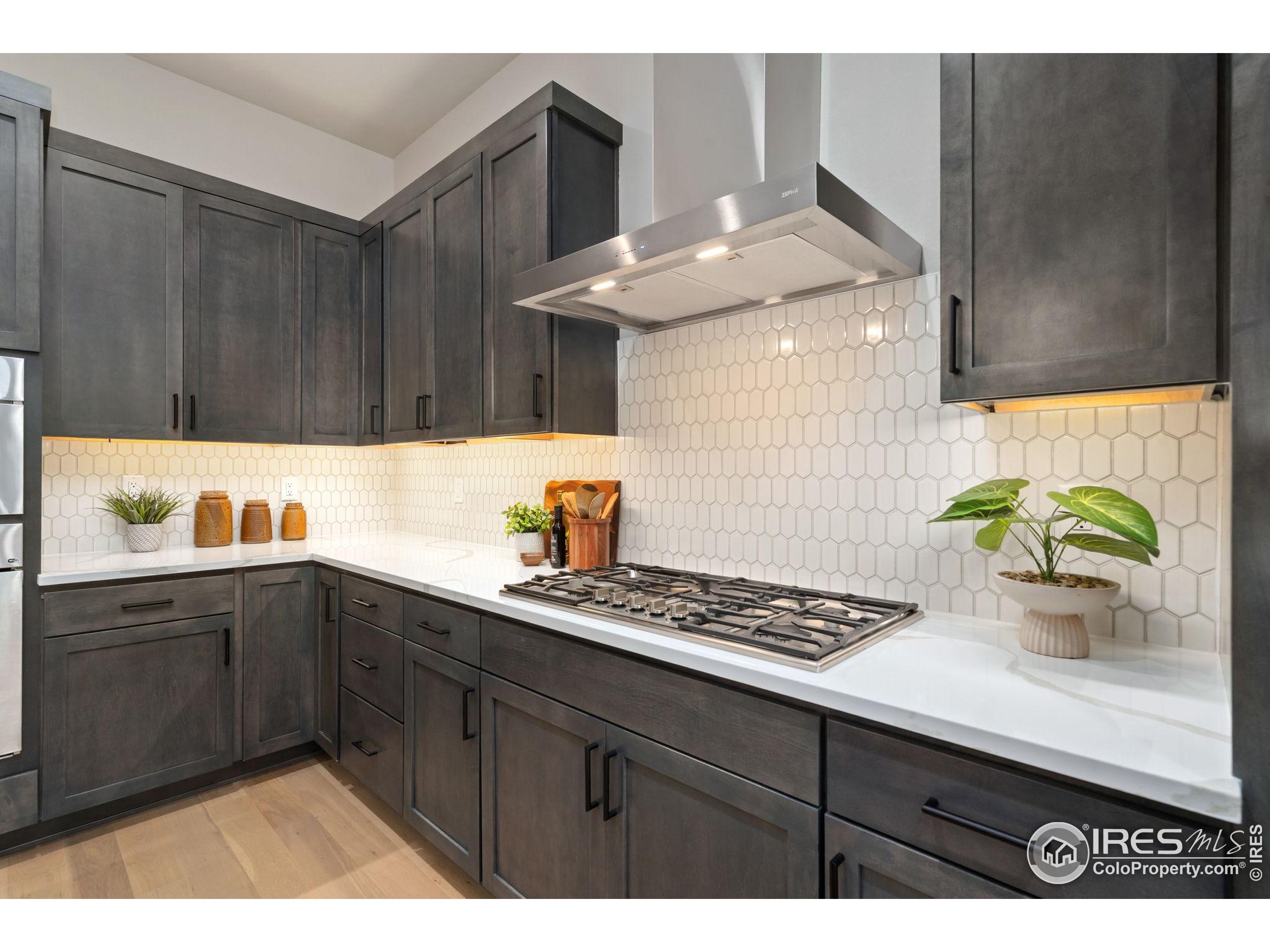 1729 Beachside Drive Windsor, CO 80550 - Photo 11 of 49 a kitchen with stainless steel appliances a sink a stove and cabinets