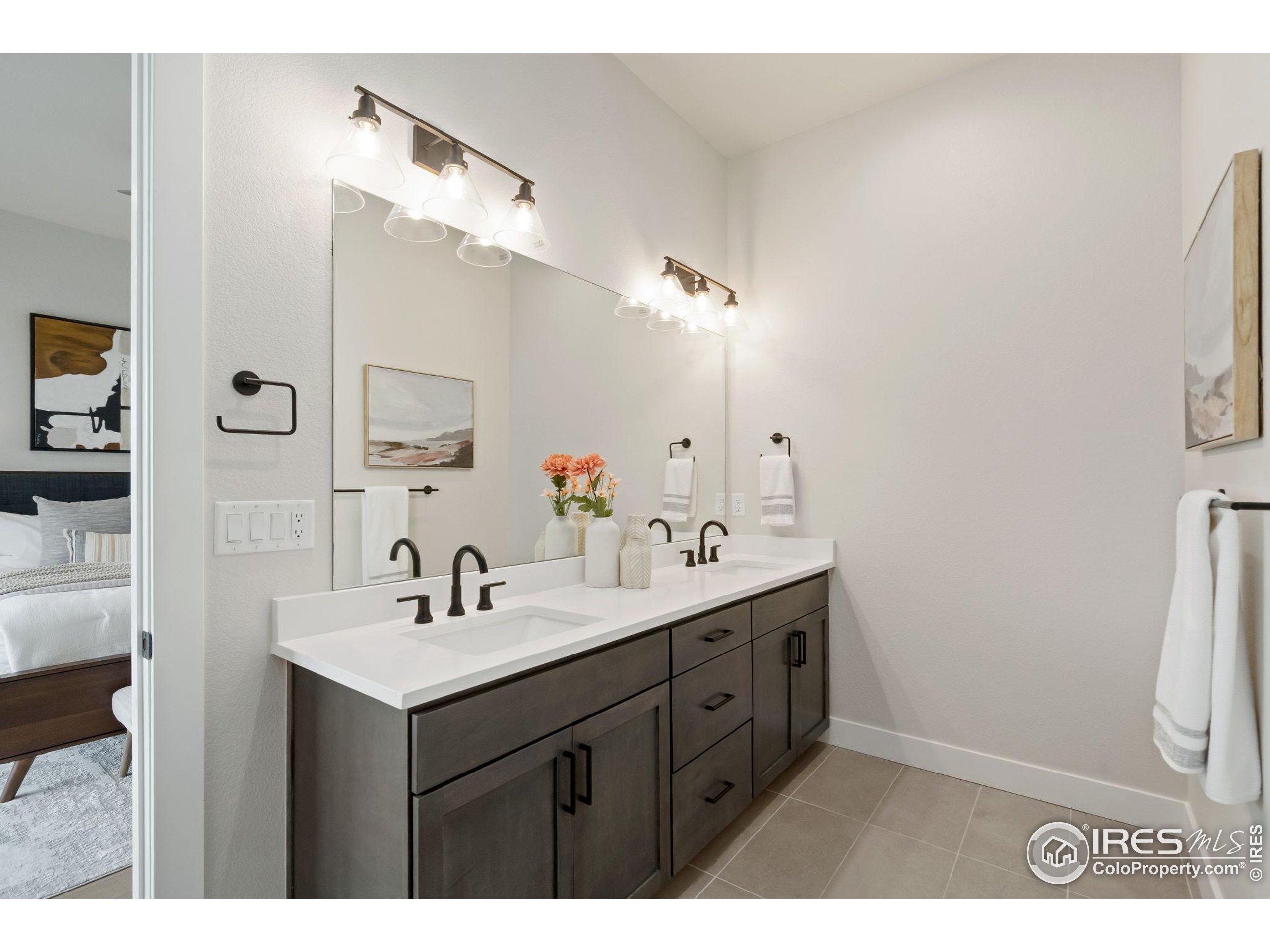 1729 Beachside Drive Windsor, CO 80550 - Photo 22 of 49 a bathroom with a sink vanity and mirror