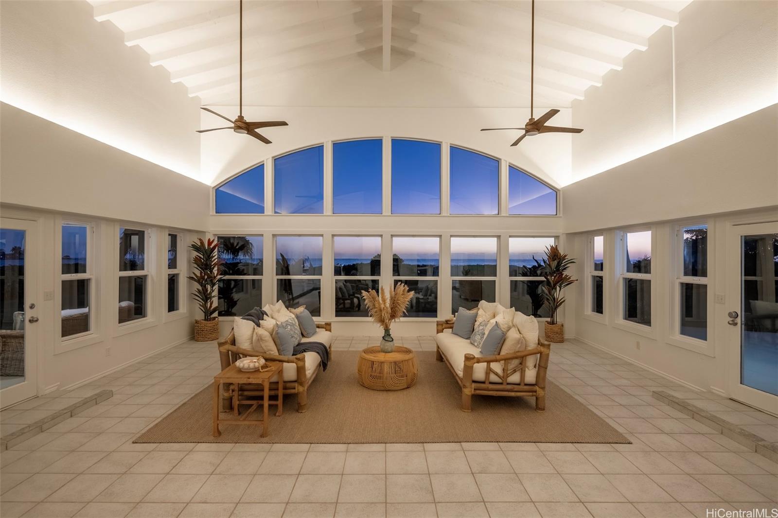 141 Kailuana Loop Kailua, HI 96734 - Photo 2 of 25 The main great room with soaring open beam ceilings and endless ocean views.