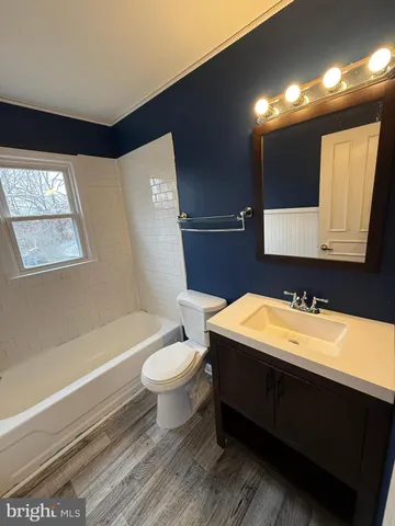 a bathroom with a sink a toilet and bathtub