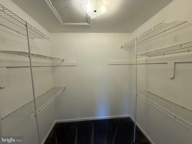 a view of small space with racks on the wall