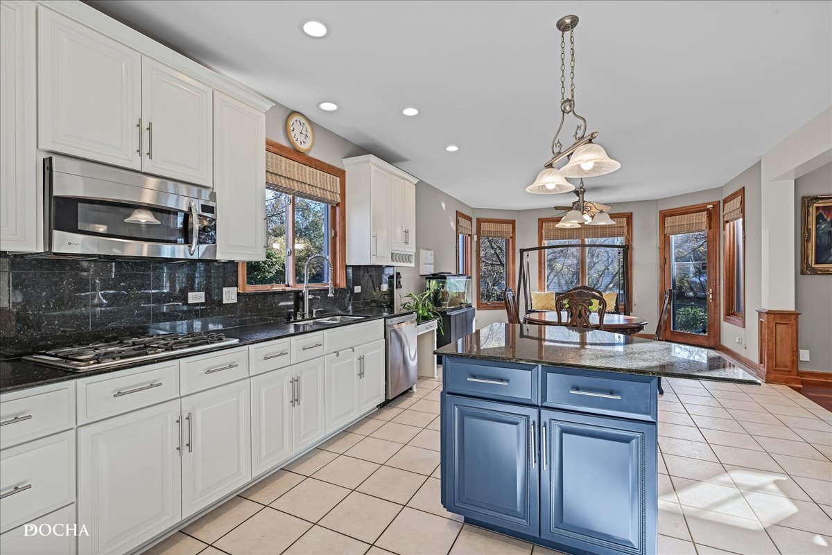 1107 Tuthill Road Naperville, IL 60563 - Photo 12 of 59 a kitchen with kitchen island granite countertop stainless steel appliances a sink stove and cabinets