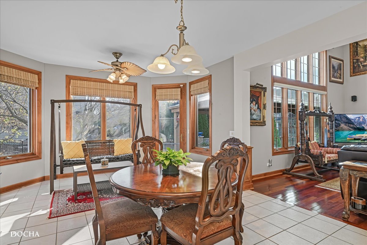 1107 Tuthill Road Naperville, IL 60563 - Photo 17 of 59 a dining room with furniture water view and large windows