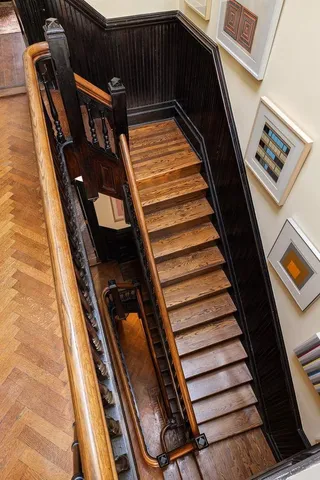 a view of stairs