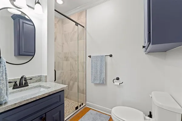a bathroom with a shower