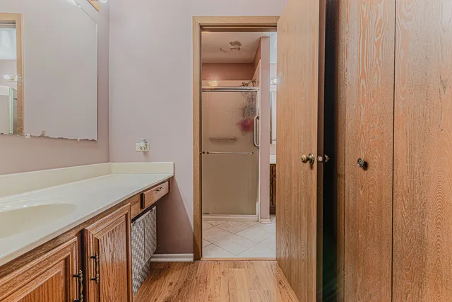 a view of a kitchen from the hallway