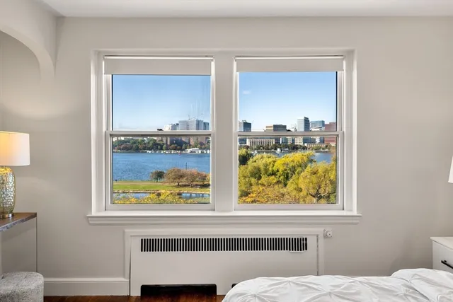 a view of a bedroom from window