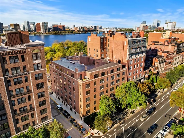 a view of a city with tall buildings