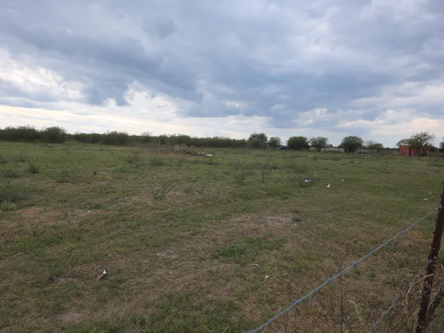 a view of a field with an ocean