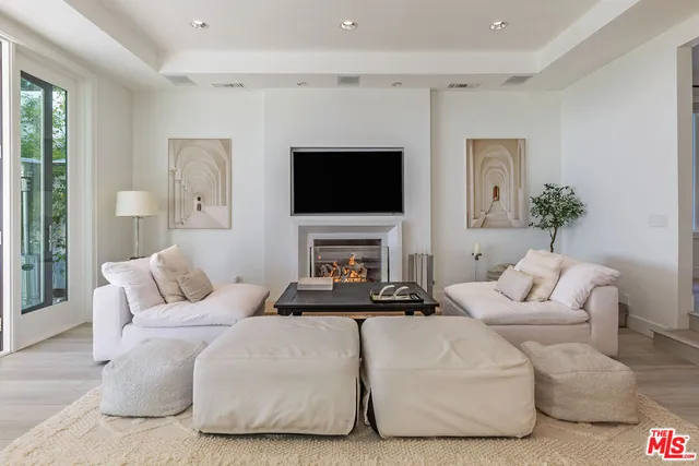 a building outdoor space with patio furniture