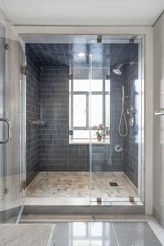 a bathroom with a shower