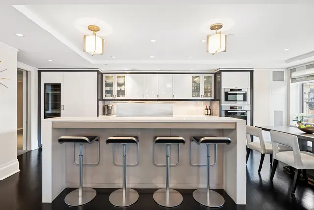 a kitchen with lots of counter top space