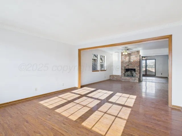 an empty room with windows