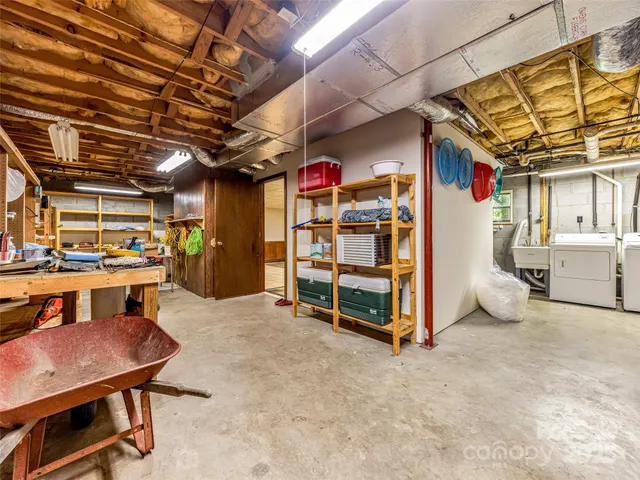 a view of a chairs in a room