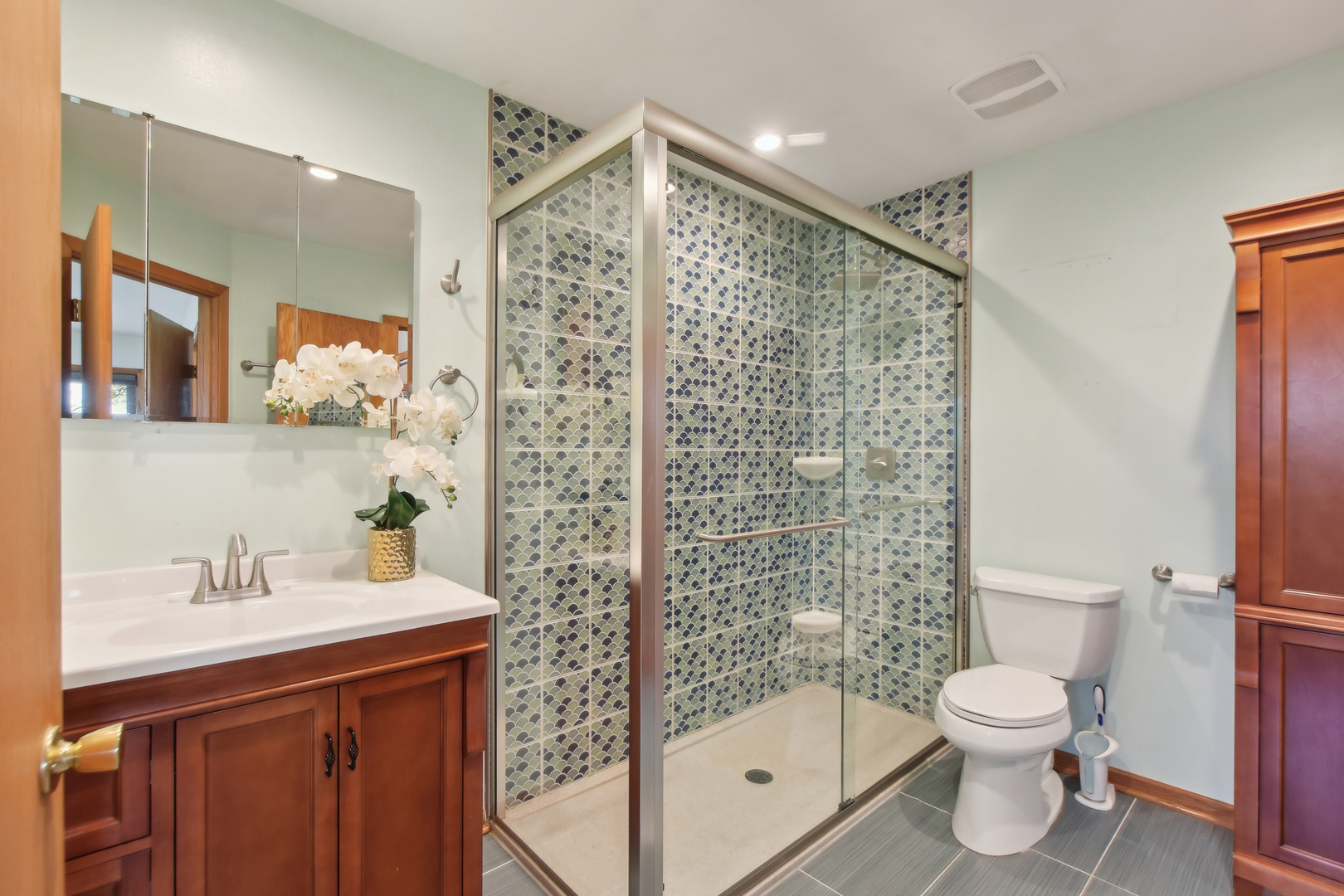 7N401 Stevens Road St. Charles, IL 60175 - Photo 16 of 33 a bathroom with a shower toilet sink and mirror