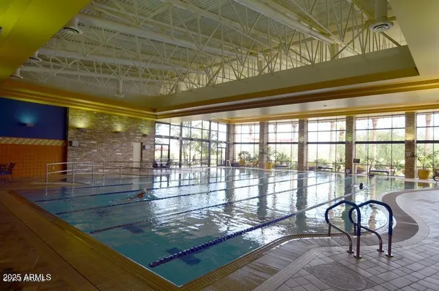 a view of a park with slide