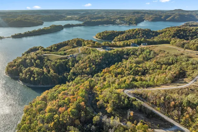 a view of a lake with a mountain