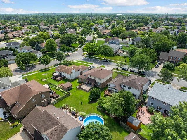 an aerial view of multiple house