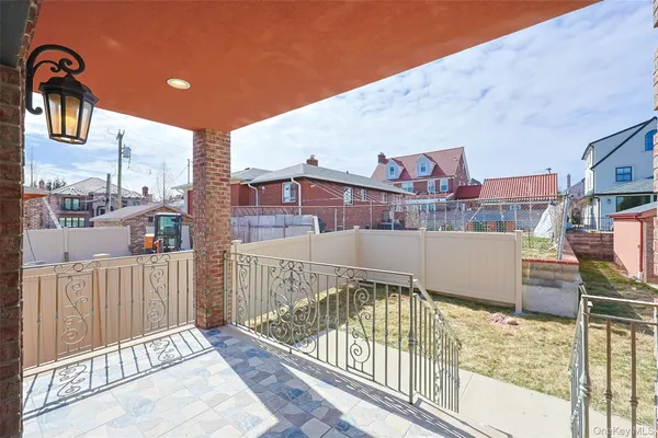 a view of a balcony with city view