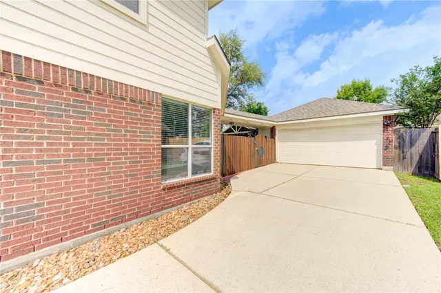 a view of a garage with many windows