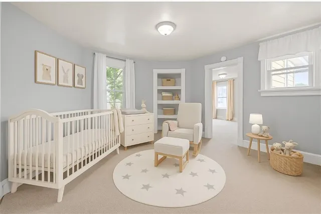 a room with furniture and windows