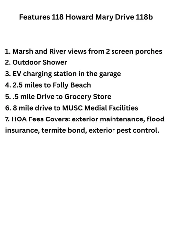$699,000 | 118 Howard Mary Drive, Unit 118B, Charleston, SC 29412
