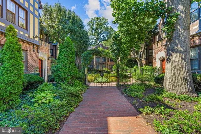 a view of a pathway both side of house