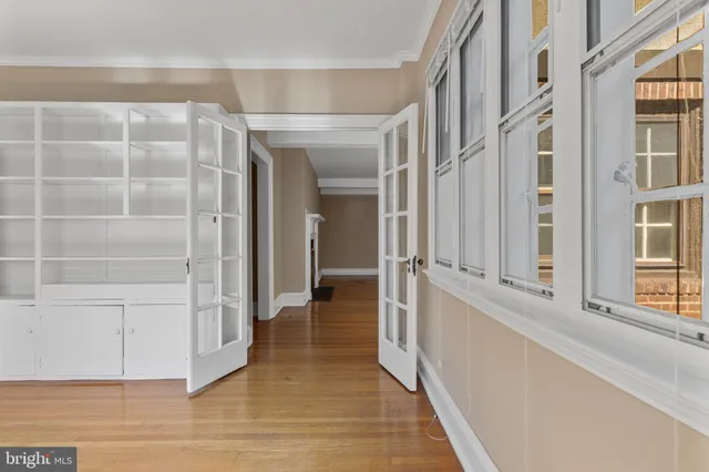 a view of a bathroom with a glass door
