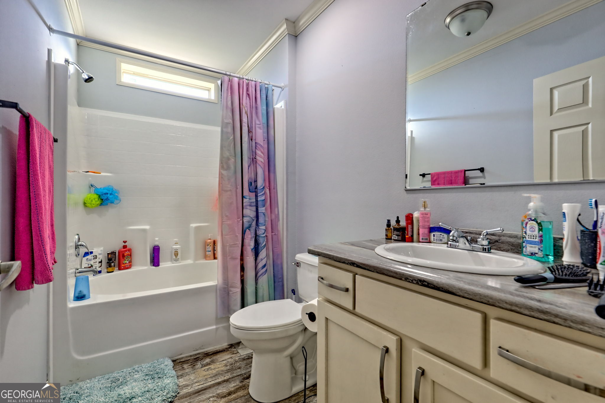 42 Jones Creek Road Blairsville, GA 30512 - Photo 24 of 56 a bathroom with a sink vanity mirror and toilet