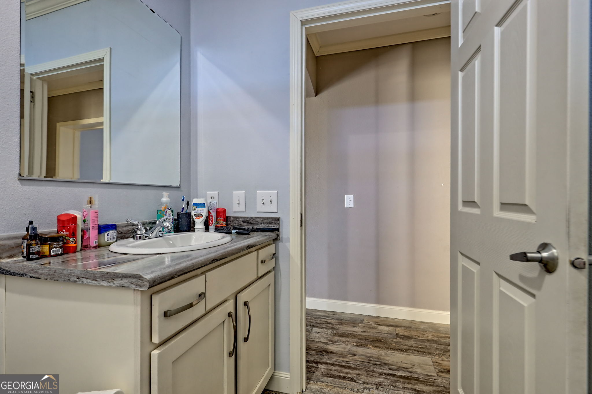 42 Jones Creek Road Blairsville, GA 30512 - Photo 25 of 56 a bathroom with a sink vanity and a mirror