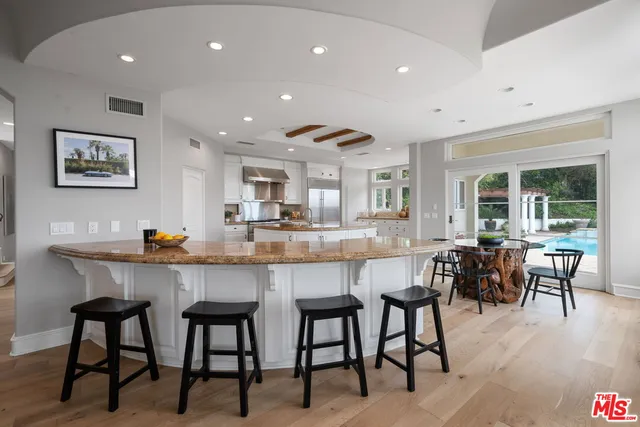 a kitchen with lots of counter top space