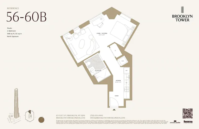 $1,130,000 | 85 Fleet Street, Unit 58B | Downtown Brooklyn