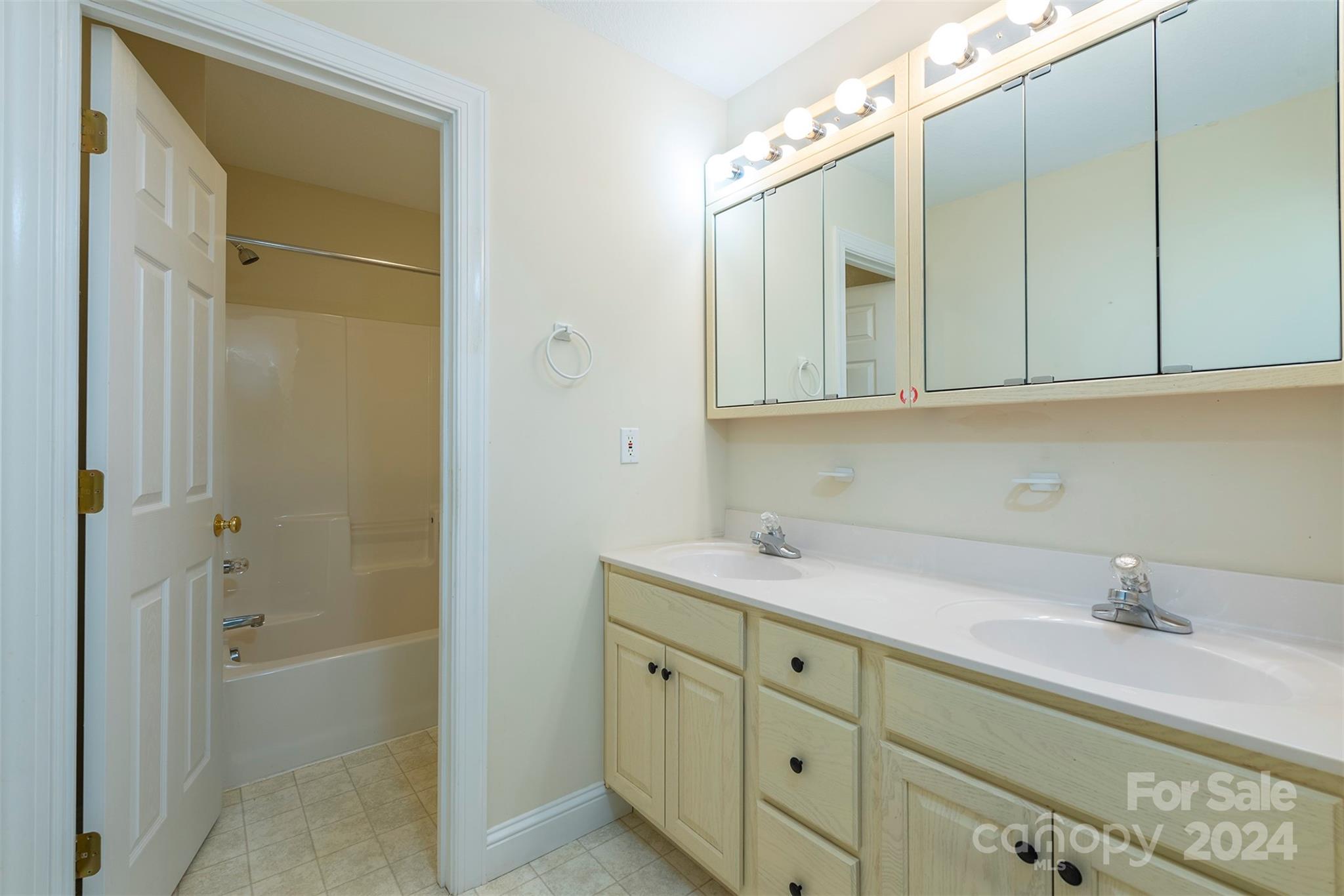 379 Buckeye Cove Road Swannanoa, NC 28778 - Photo 16 of 31 a bathroom with a granite countertop sink mirror and bathtub