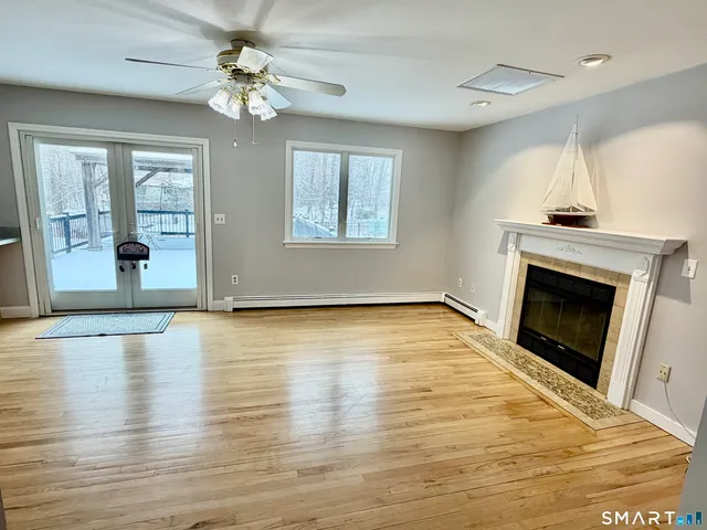 an outdoor view of the patio and swimming pool