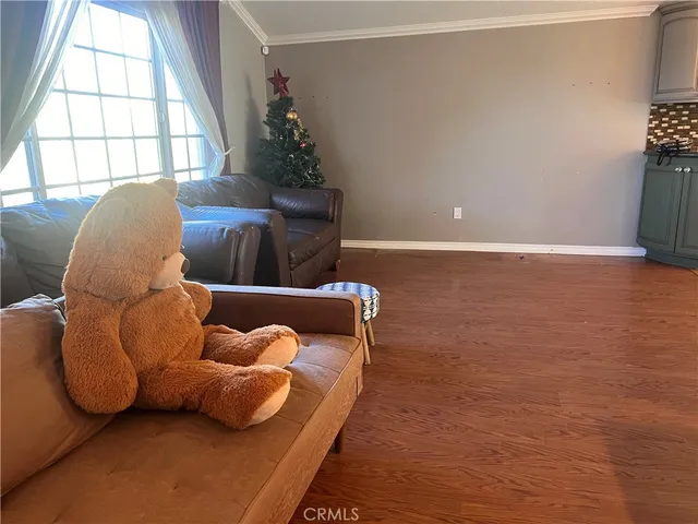 a view of a couch in a room