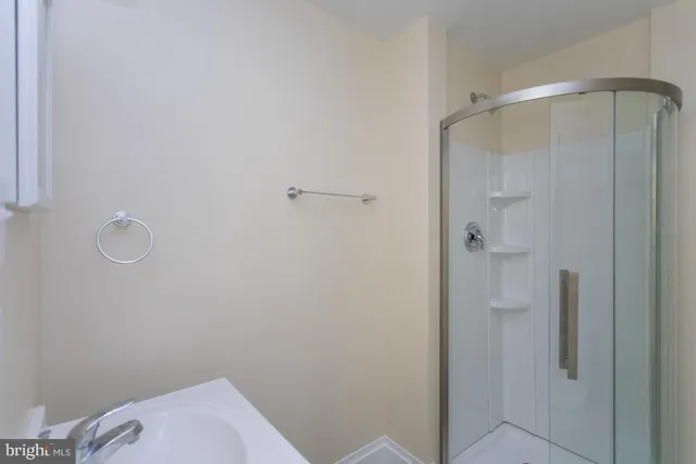 a view of a storage room with an empty space