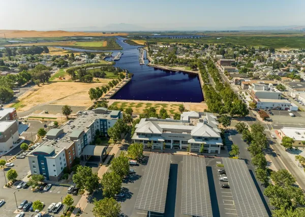 a view of a lake from a balcony