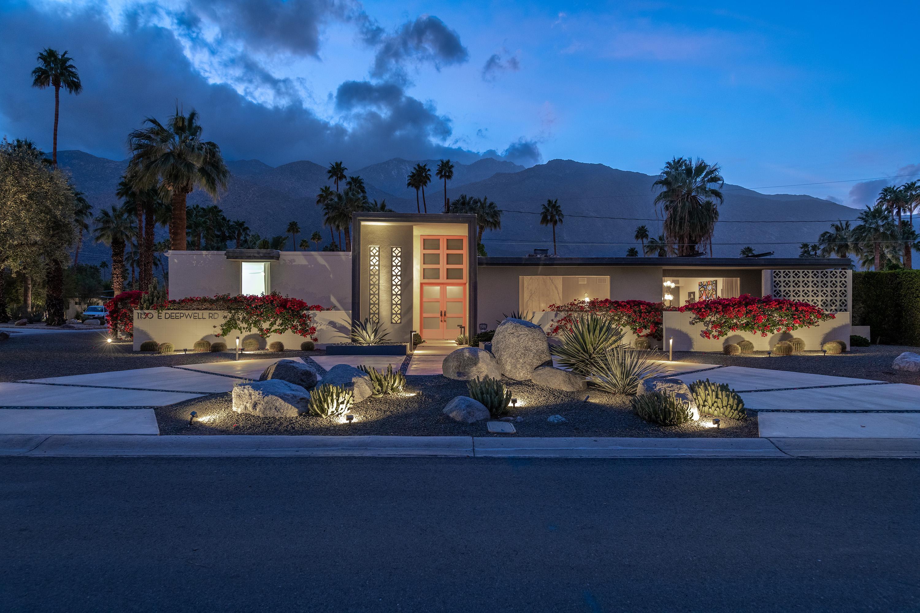 1130 East Deepwell Road Palm Springs, CA 92264 - Photo 37 of 55 a view of a yard with an outdoor space
