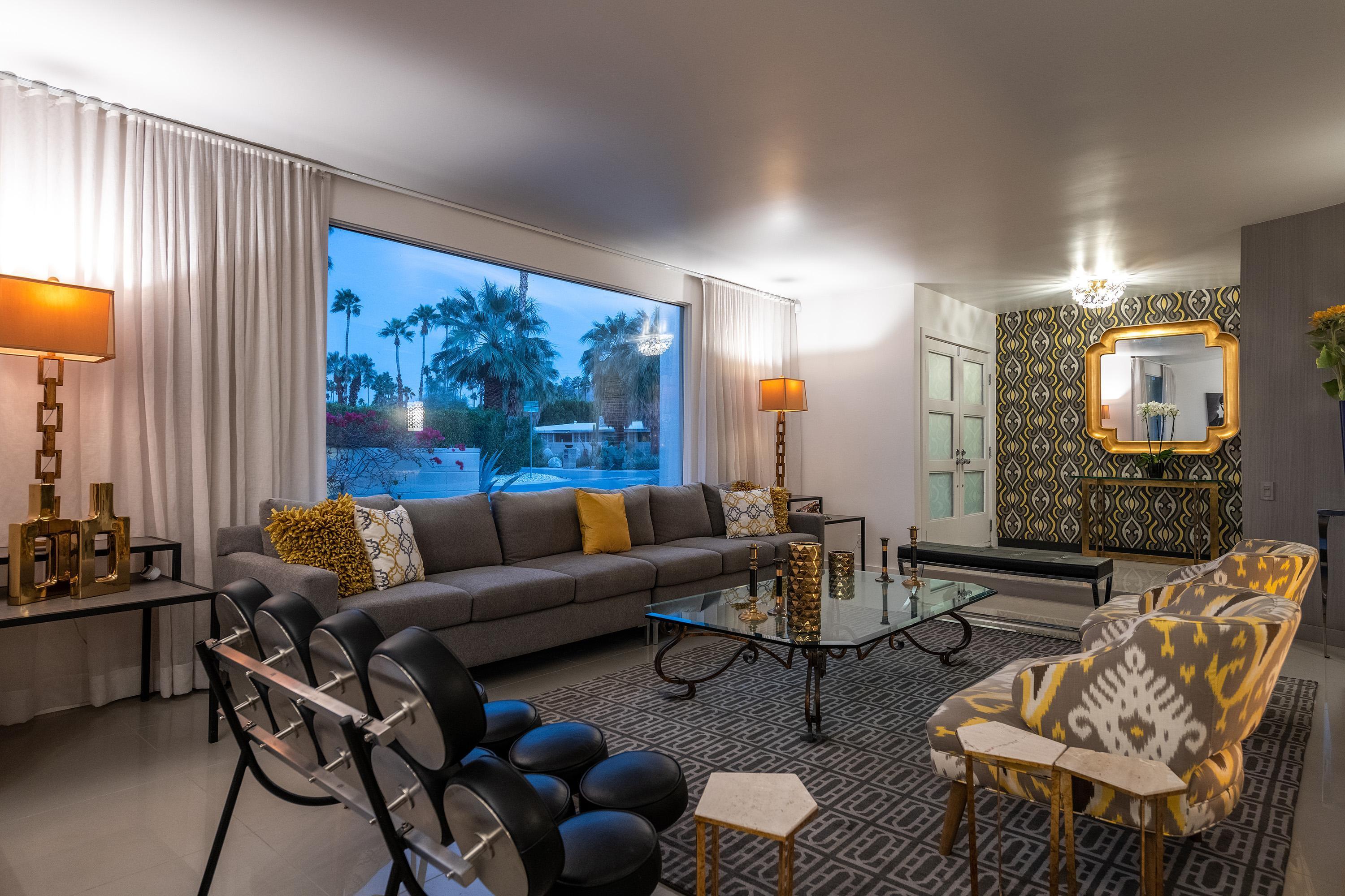 1130 East Deepwell Road Palm Springs, CA 92264 - Photo 41 of 55 a living room with furniture and wooden floor