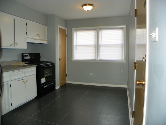 10108 South Pulaski Road, Unit 1S Oak Lawn, IL 60453 - Photo 4 of 8 a view of a kitchen with white cabinets and a stove