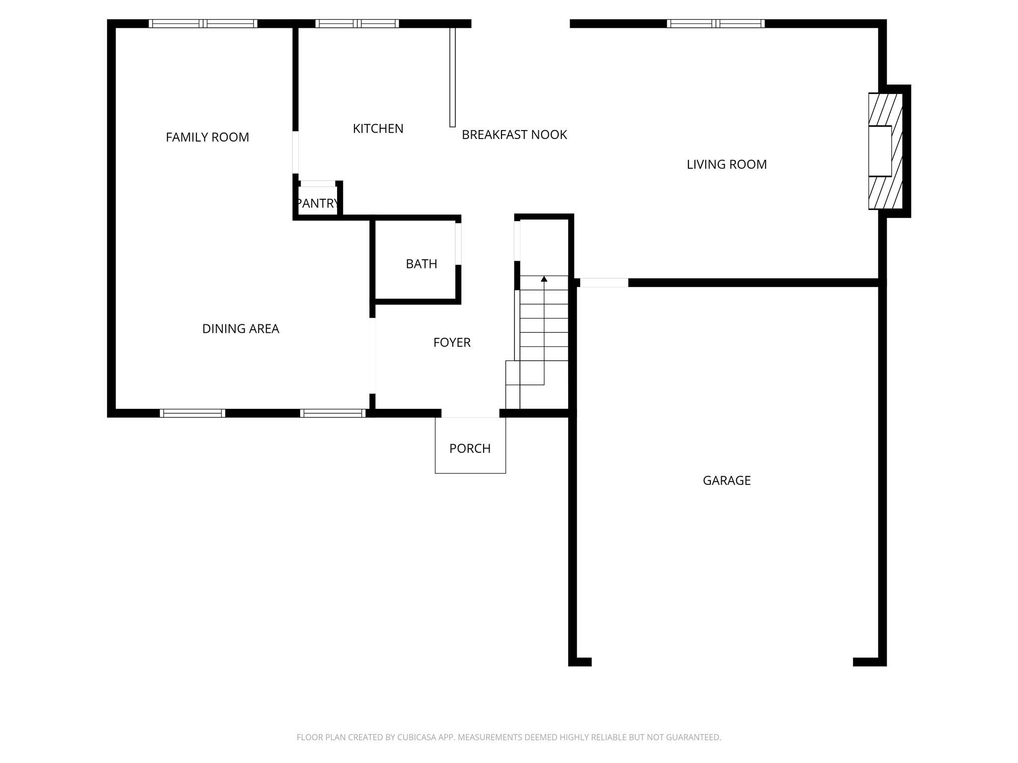 9415 Towerstone Drive Spring, TX 77379 - Photo 39 of 41 This is a two-story floor plan. The first floor features a foyer, dining area, family room, kitchen with breakfast nook, living room, bath, and garage. The second floor includes a primary bedroom with an en-suite bath and walk-in closet, two additional bedrooms, and a hallway.