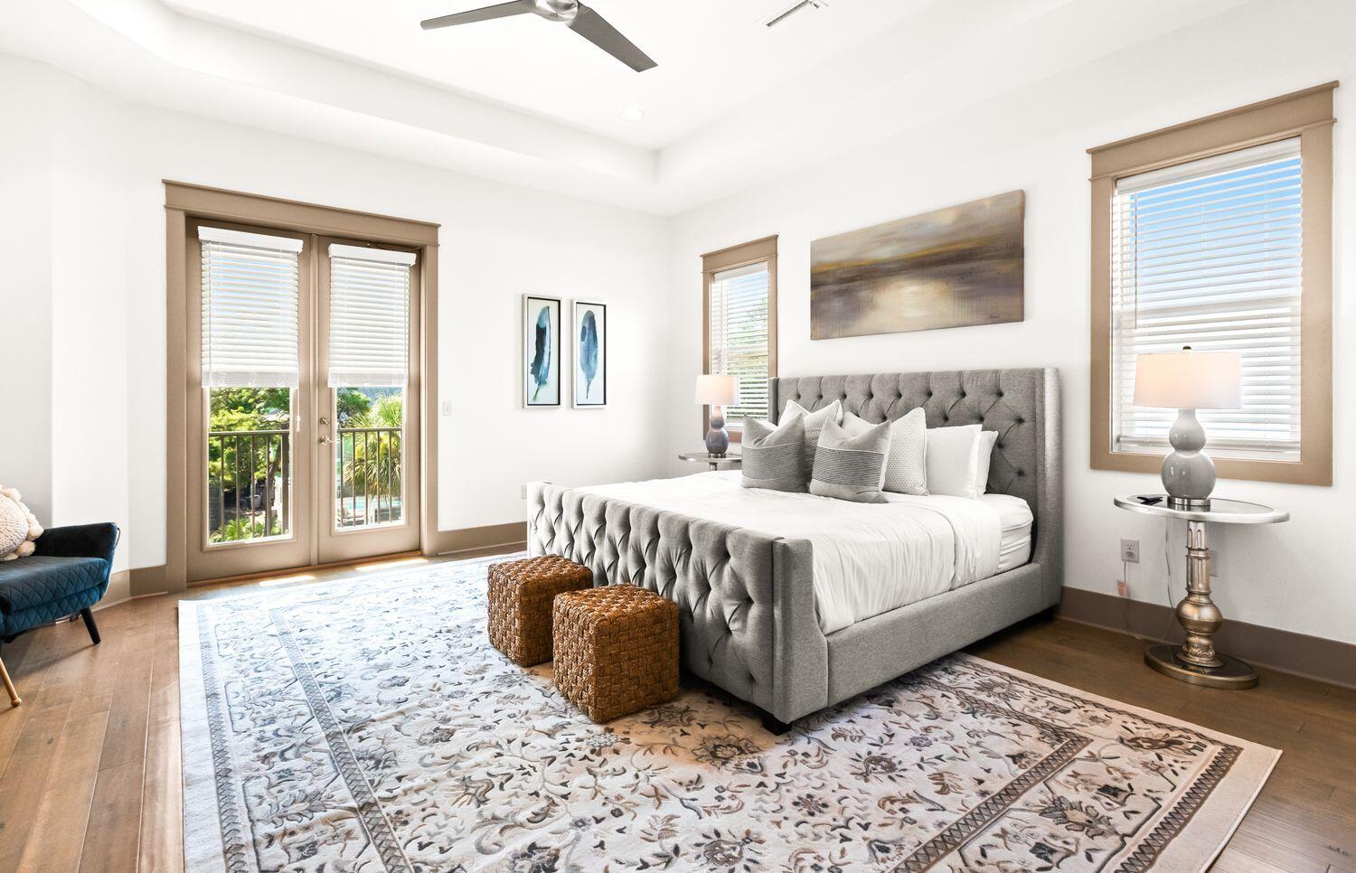 178 Woodward Drive Santa Rosa Beach, FL 32459 - Photo 17 of 29 a bedroom with a bed lamp on desk and a window