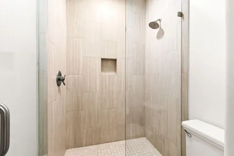 a bathroom with a shower