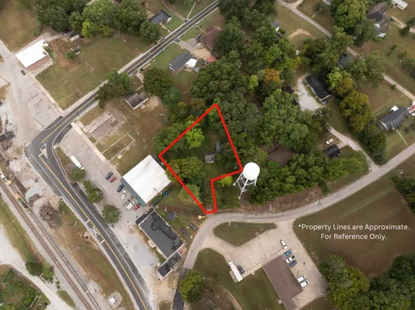 an aerial view of a house