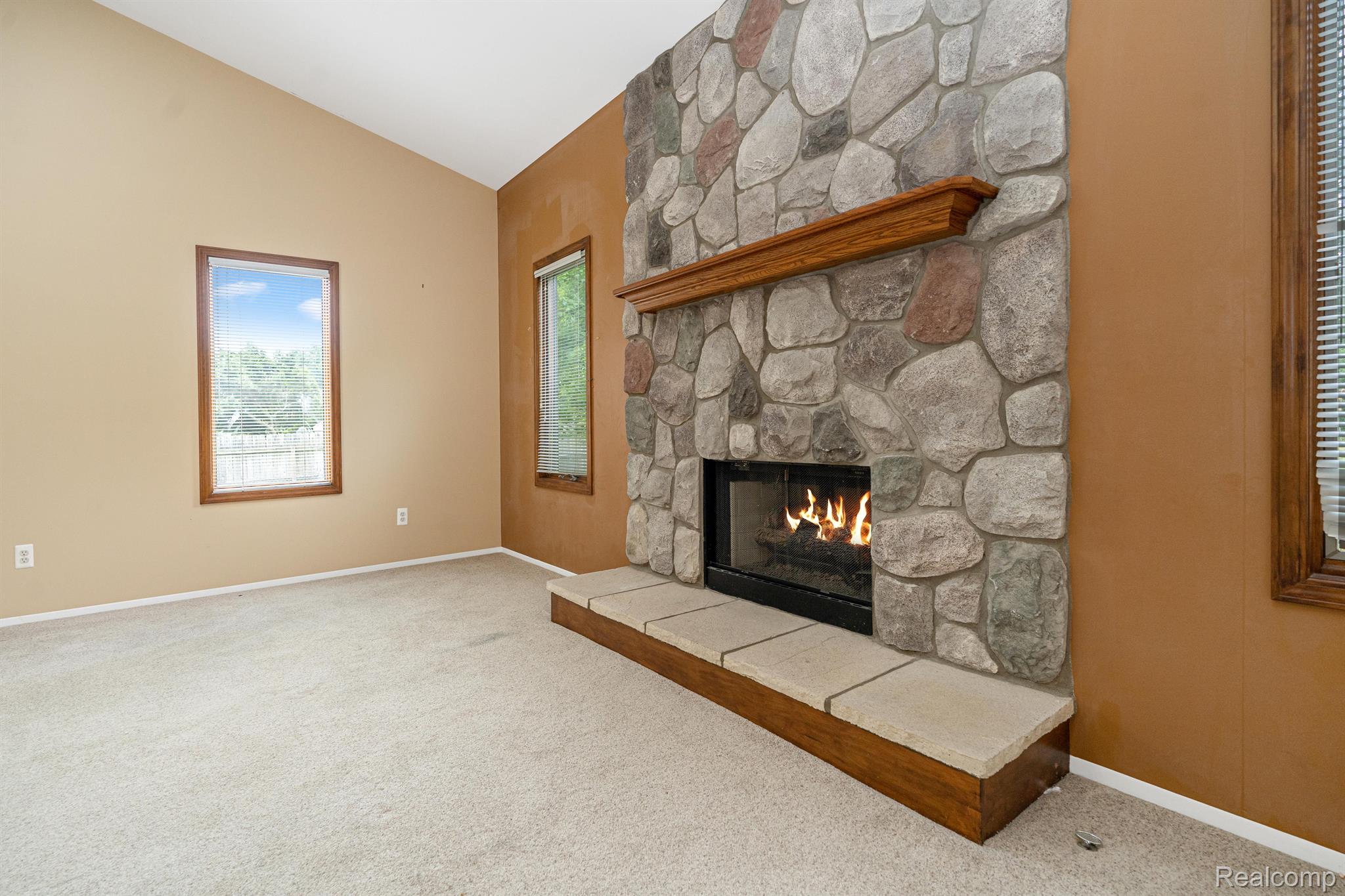 Beautiful stone fireplace