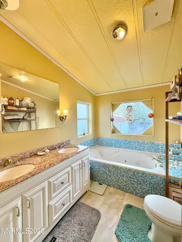 a bathroom with a toilet and a bathtub