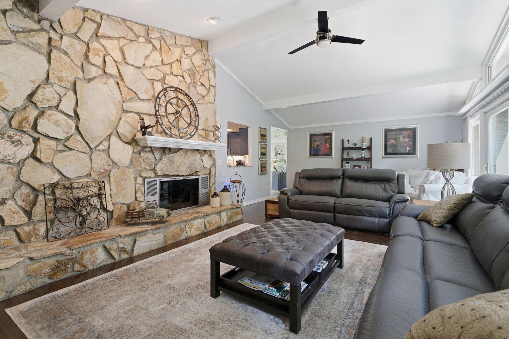 7232 Lee Road Westerville, OH 43081 - Photo 19 of 122 Floor to ceiling stone gas fireplace
