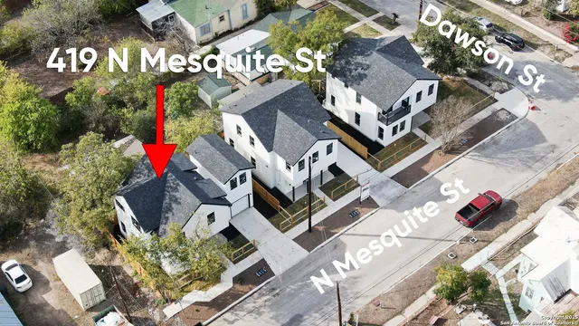 an aerial view of multiple house