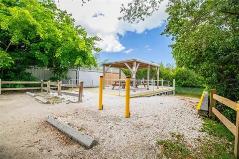 a view of a park with slide