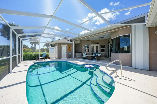 a view of a lake and a yard